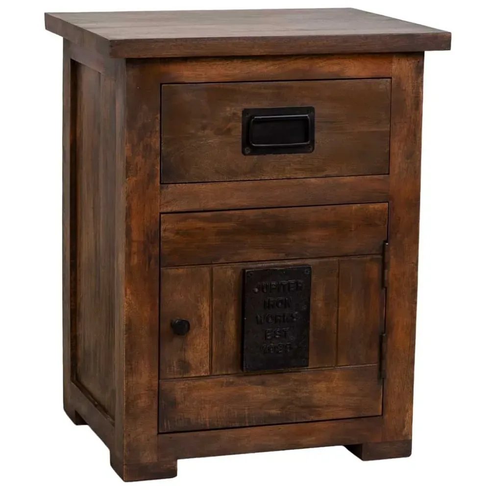 Table de chevet en bois marron, fabriquée à la main, 51x40x64 cm (h)