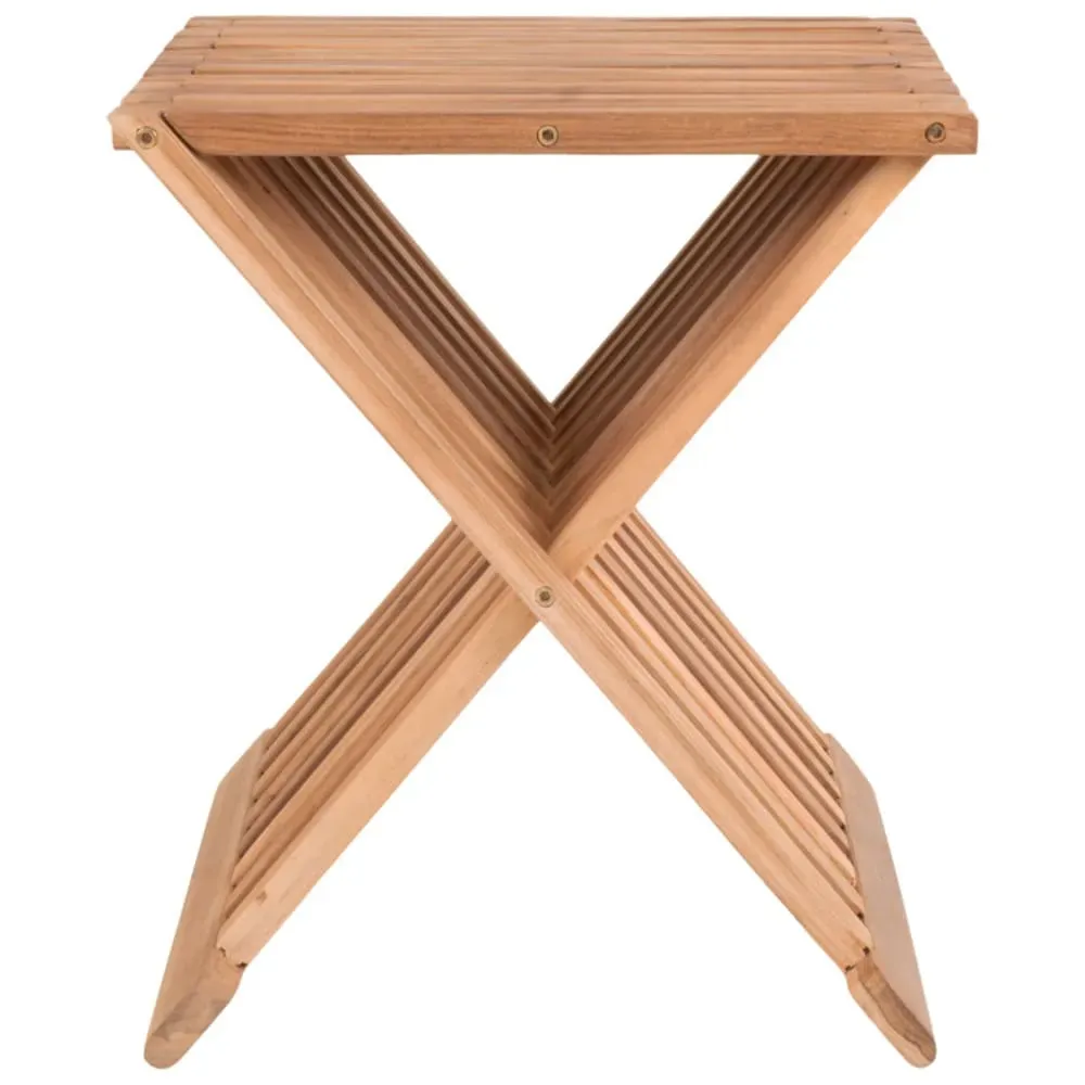 Tabouret en teck massif recyclé 40x35 cm