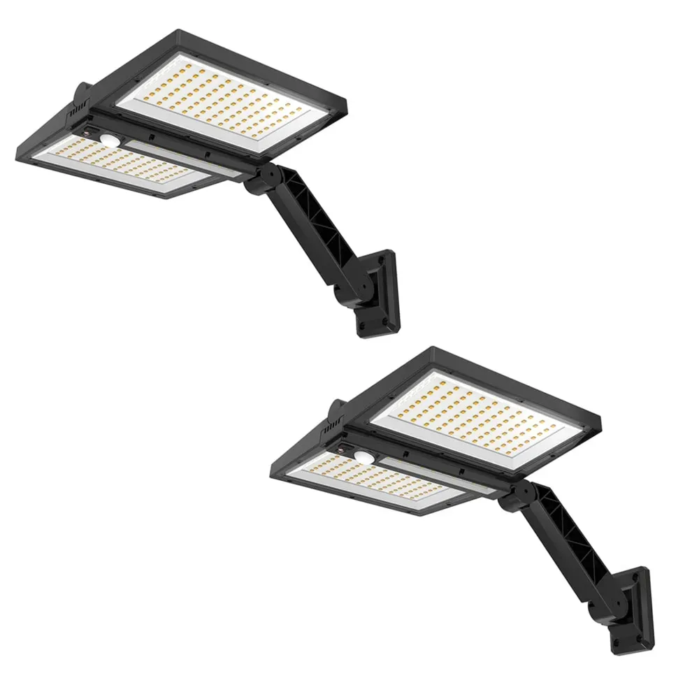 Lot de 2 Projecteurs solaires sensor Plastique Noir 850LM