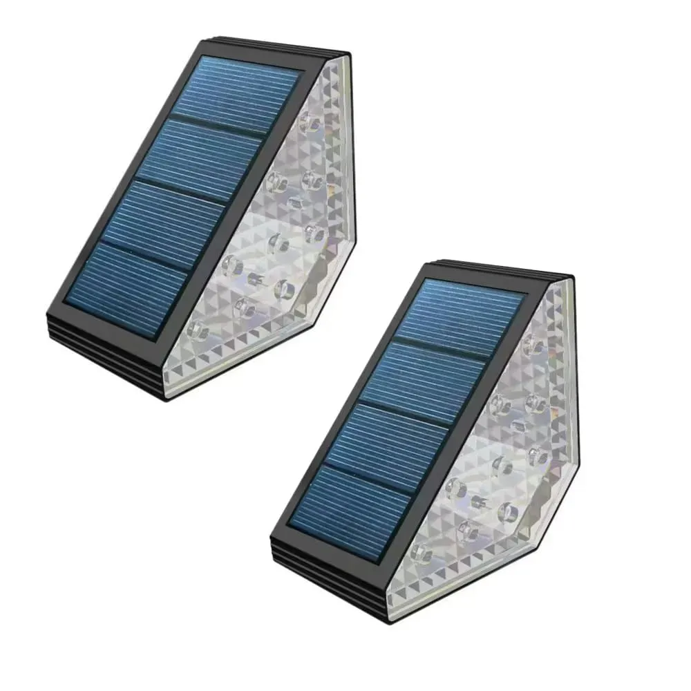 Lot de 2 balises solaires escaliers Acier Gris H5CM