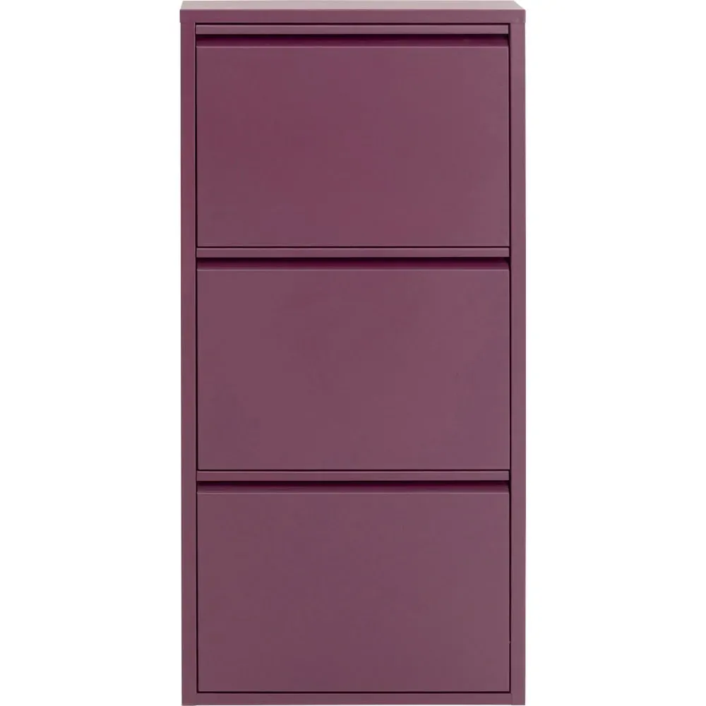 Casier à chaussures 3 tiroirs en acier violet