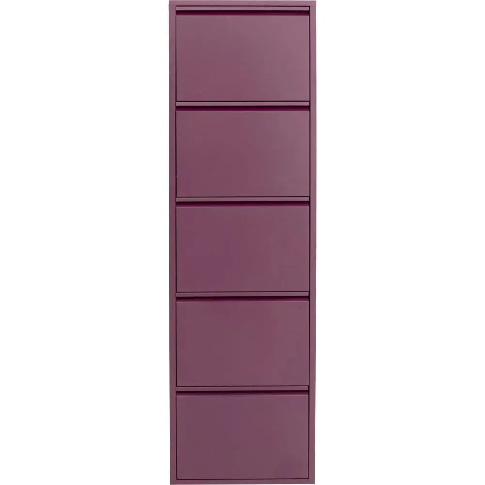 Casier à chaussures 5 tiroirs en acier violet