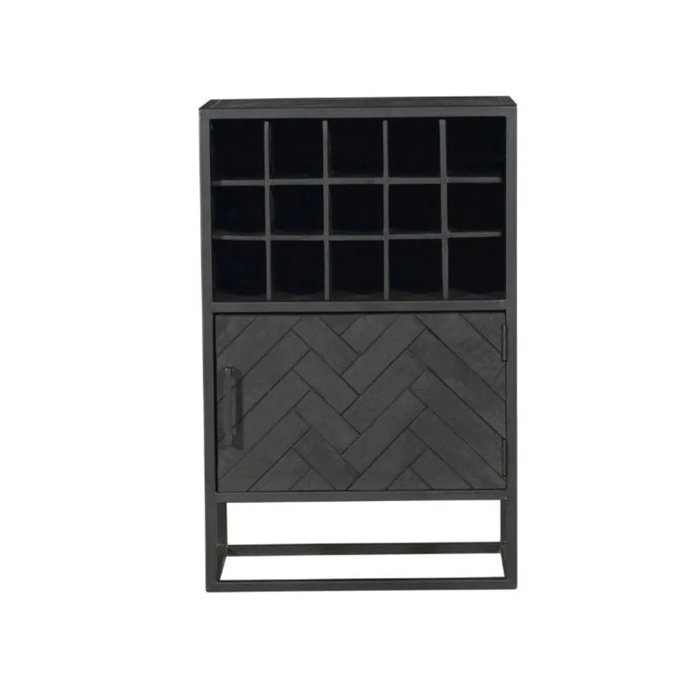 Meuble bar / casier à bouteilles en bois noir