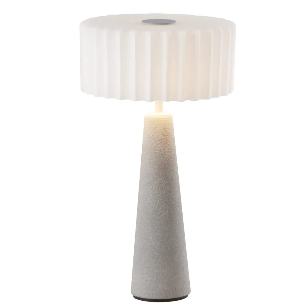 Lampe de table sans fil Béton Gris h30cm