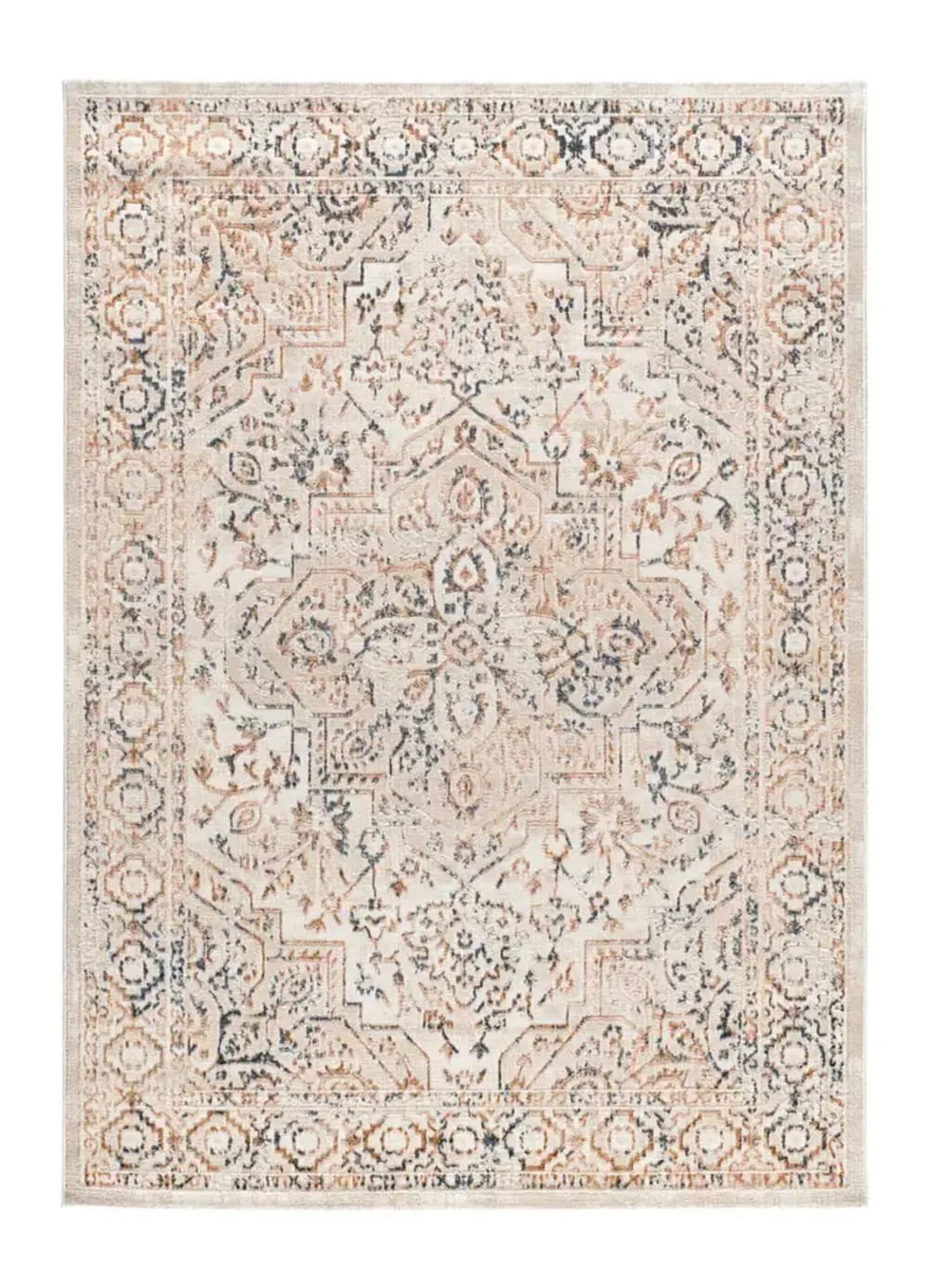 Tapis á relief vintage beige /rouille/bleu 134x200 cm