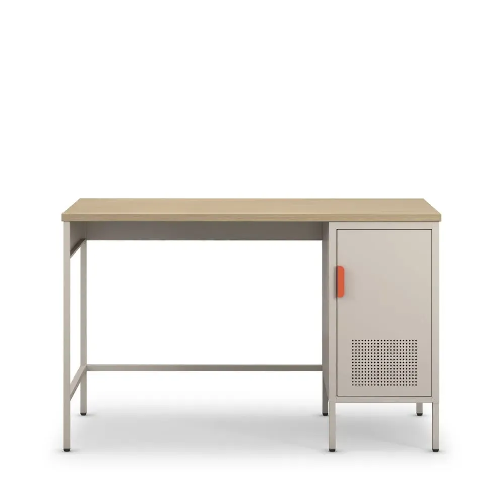 Bureau 1 porte en métal L120cm - Beige