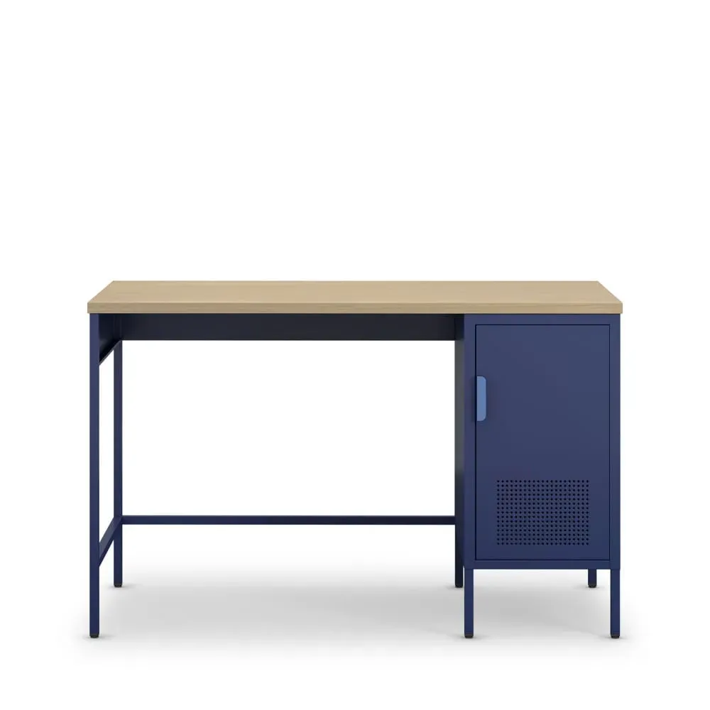 Bureau 1 porte en métal L120cm - Bleu