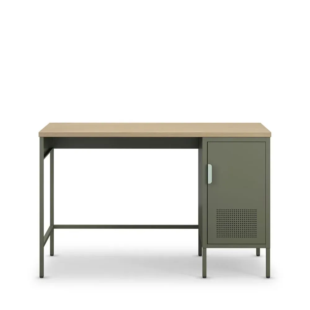 Bureau 1 porte en métal L120cm - Vert