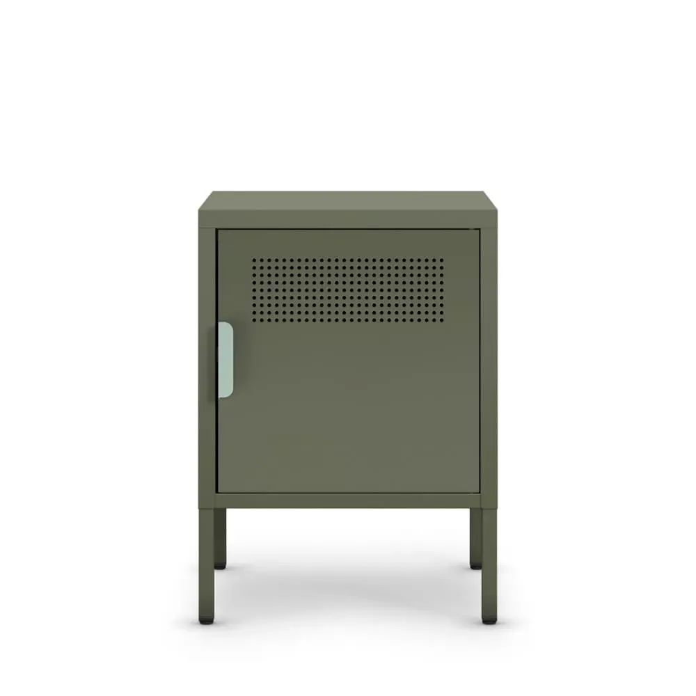 Table de chevet 1 porte en métal L40cm - Vert