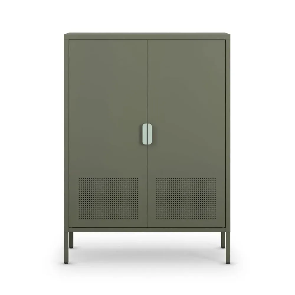 Buffet haut 2 portes en métal H110cm - Vert