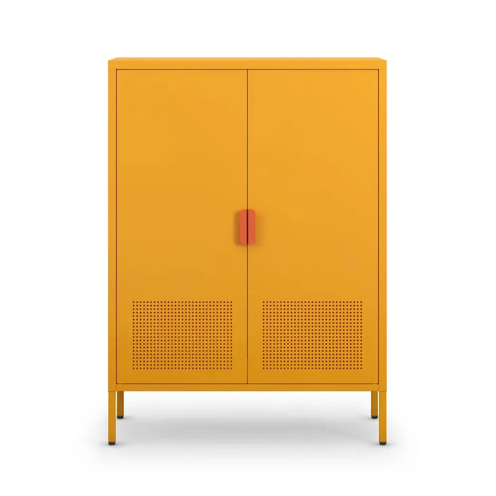 Buffet haut 2 portes en métal H110cm - Orange