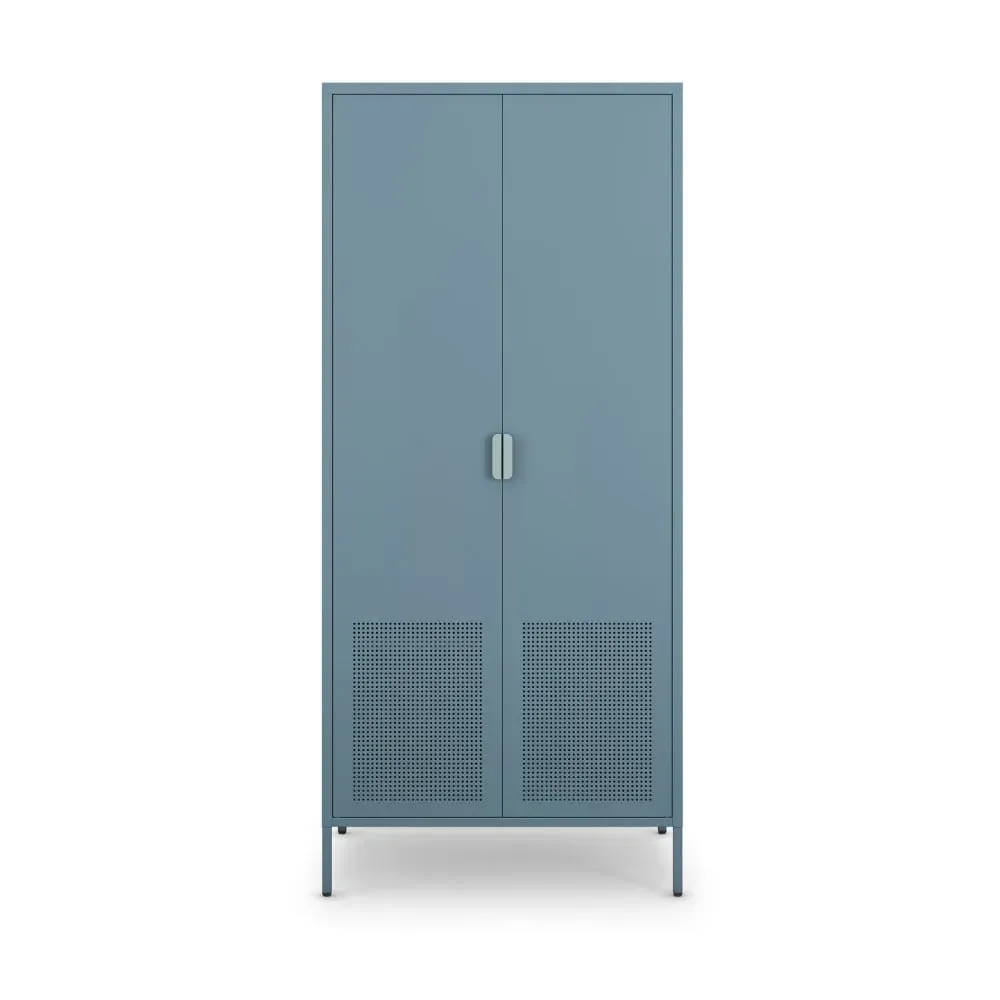 Armoire 2 portes en métal H180cm - Bleu glacier