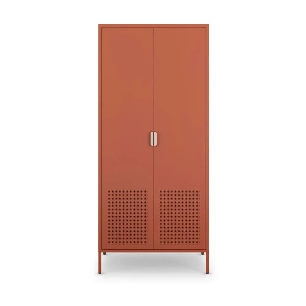 Armoire 2 portes en métal H180cm - Terracotta