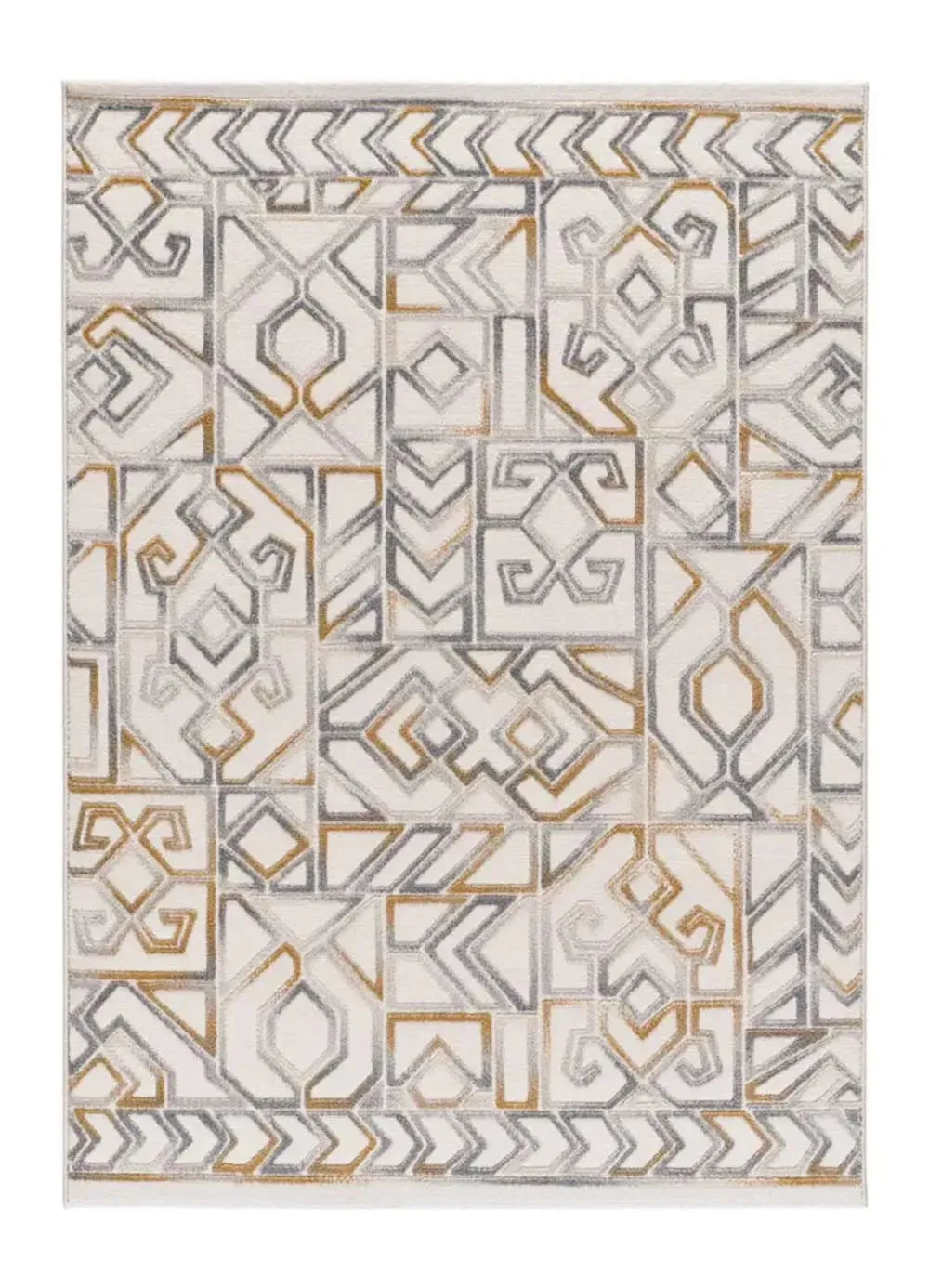 Tapis à relief ethnique beige/multicolore 133x190 cm