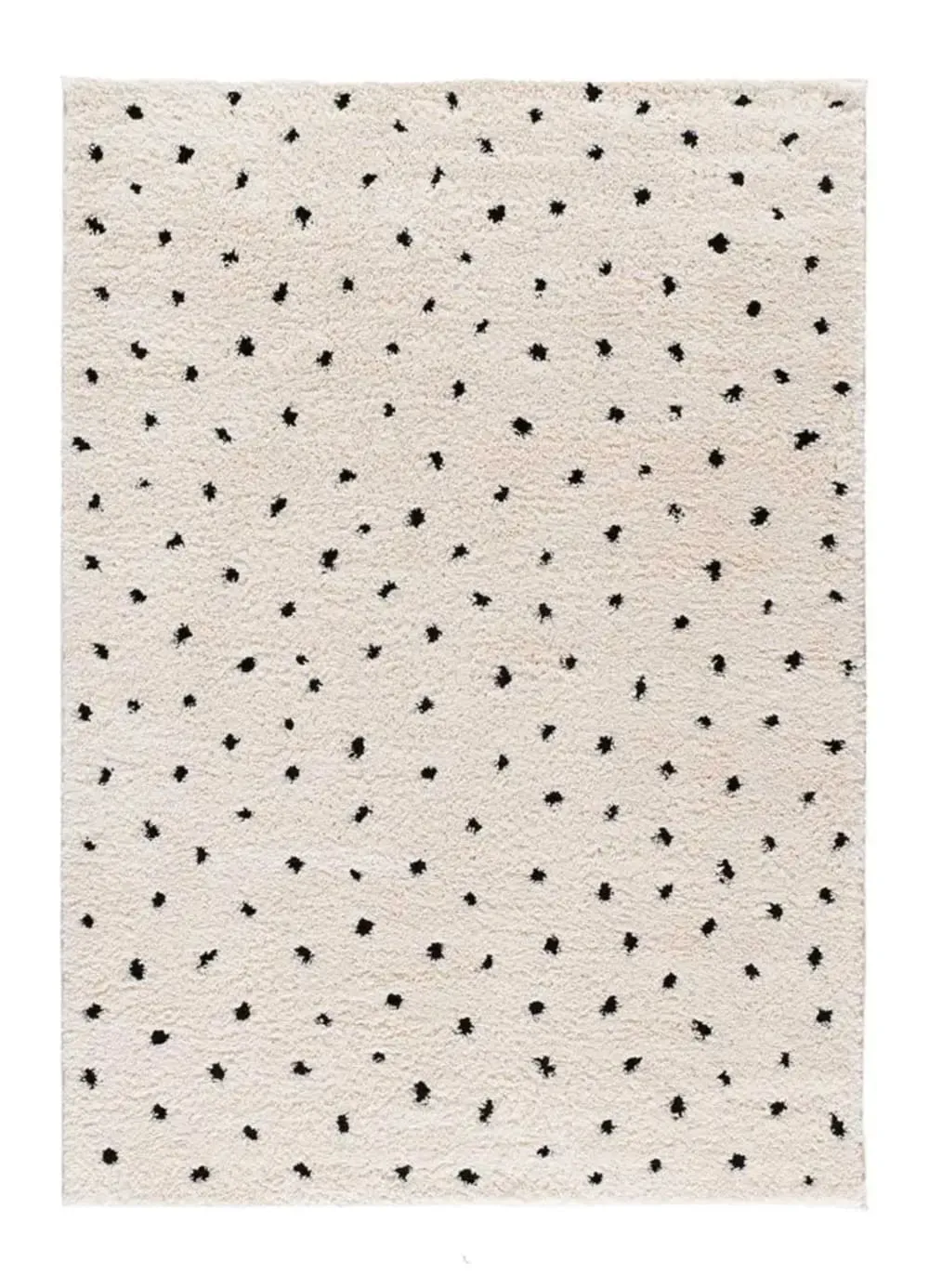 Tapis shaggy scandinave blanc/noir 160x230 cm