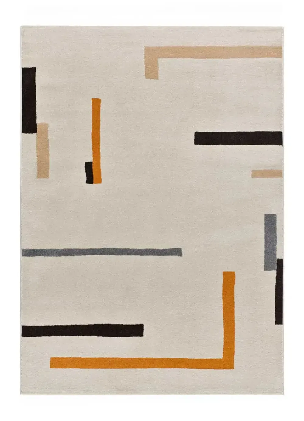 Tapis géométrique beige/orange 140x200 cm