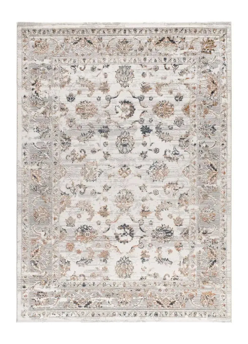 Tapis á relief vintage beige/rouille/bleu 192x290 cm