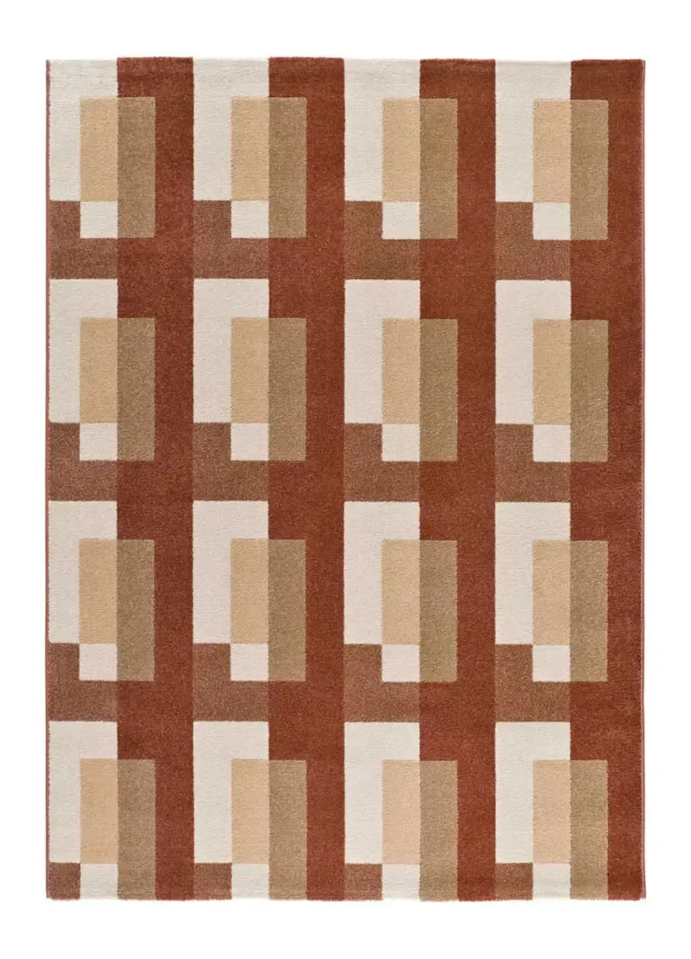 Tapis géométrique rouille 160x230 cm