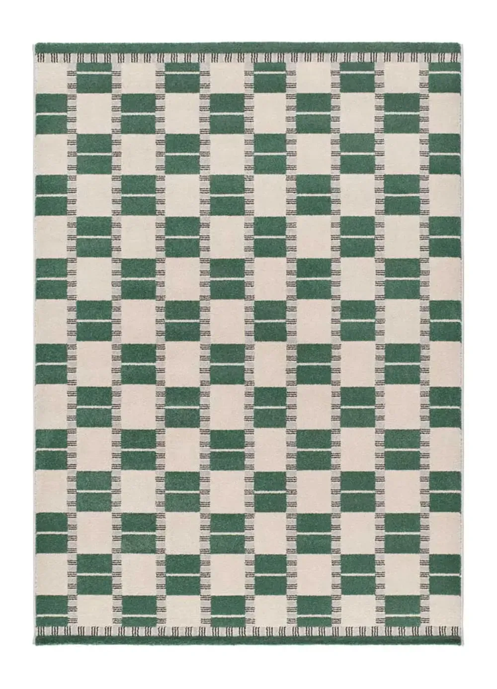 Tapis géométrique vert/beige 200x290 cm