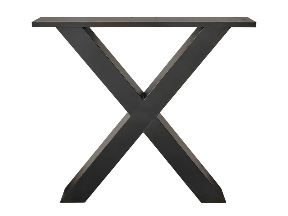 2 Pieds en métal en forme de X pour Plateaux de Table, Noir, 84x8x71cm
