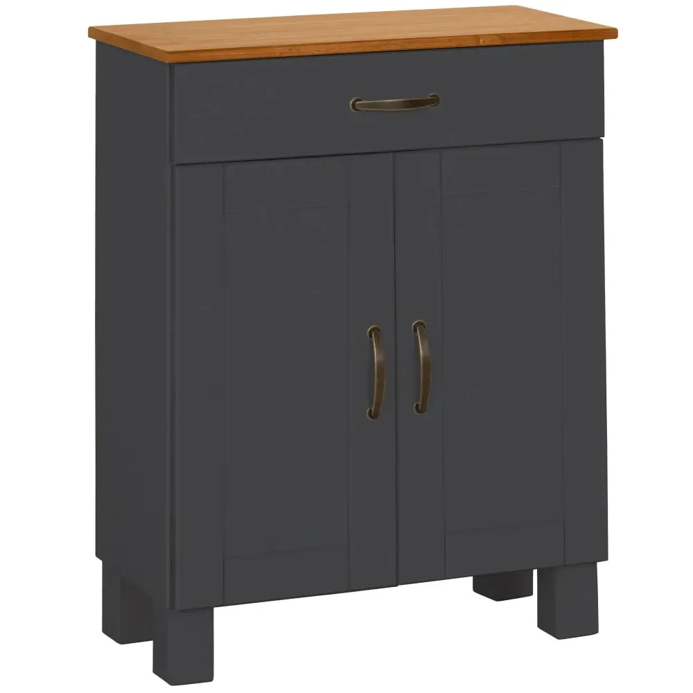 Meuble de salle de bain avec 2 portes et 1 tiroir en pin anthracite