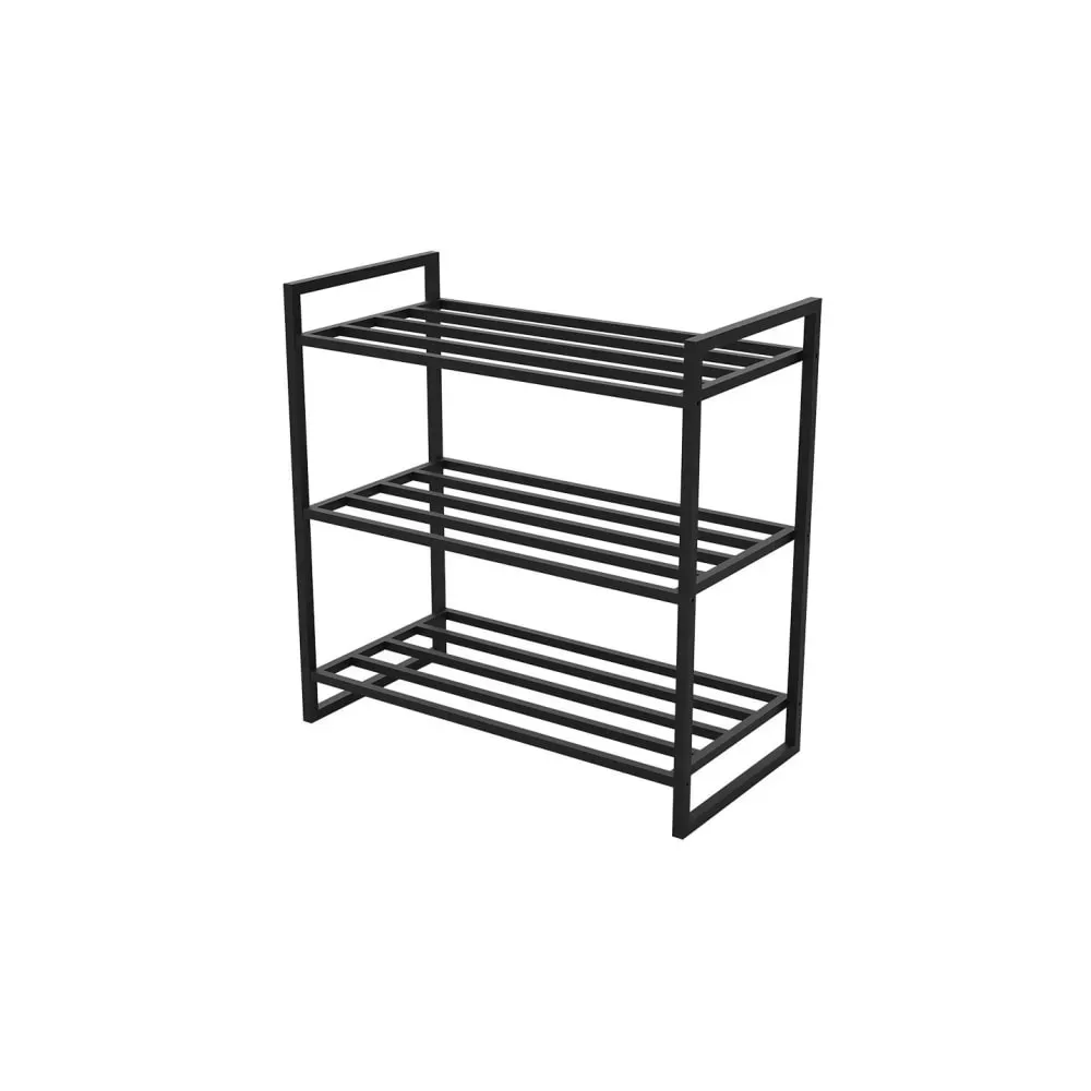 Étagère à chaussures en métal noir 60 x 30 x 60 cm