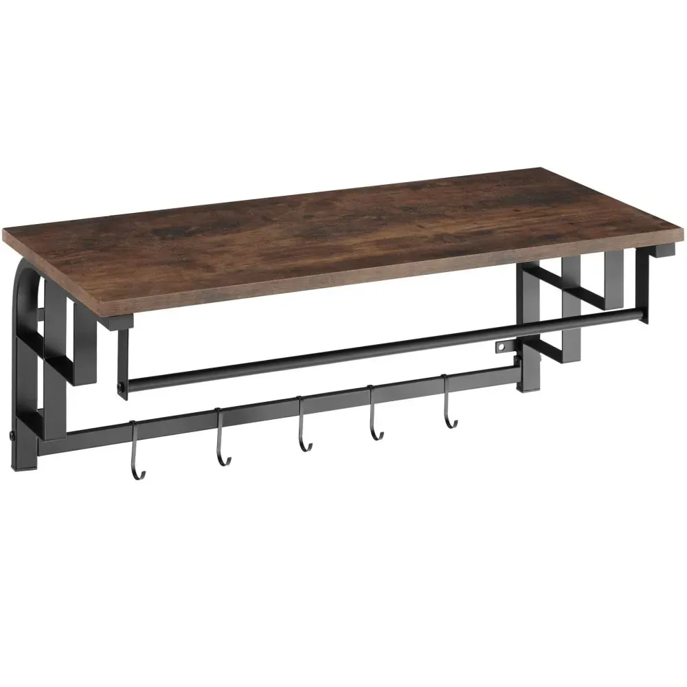 Porte-manteau à suspendre Style industriel bois foncé