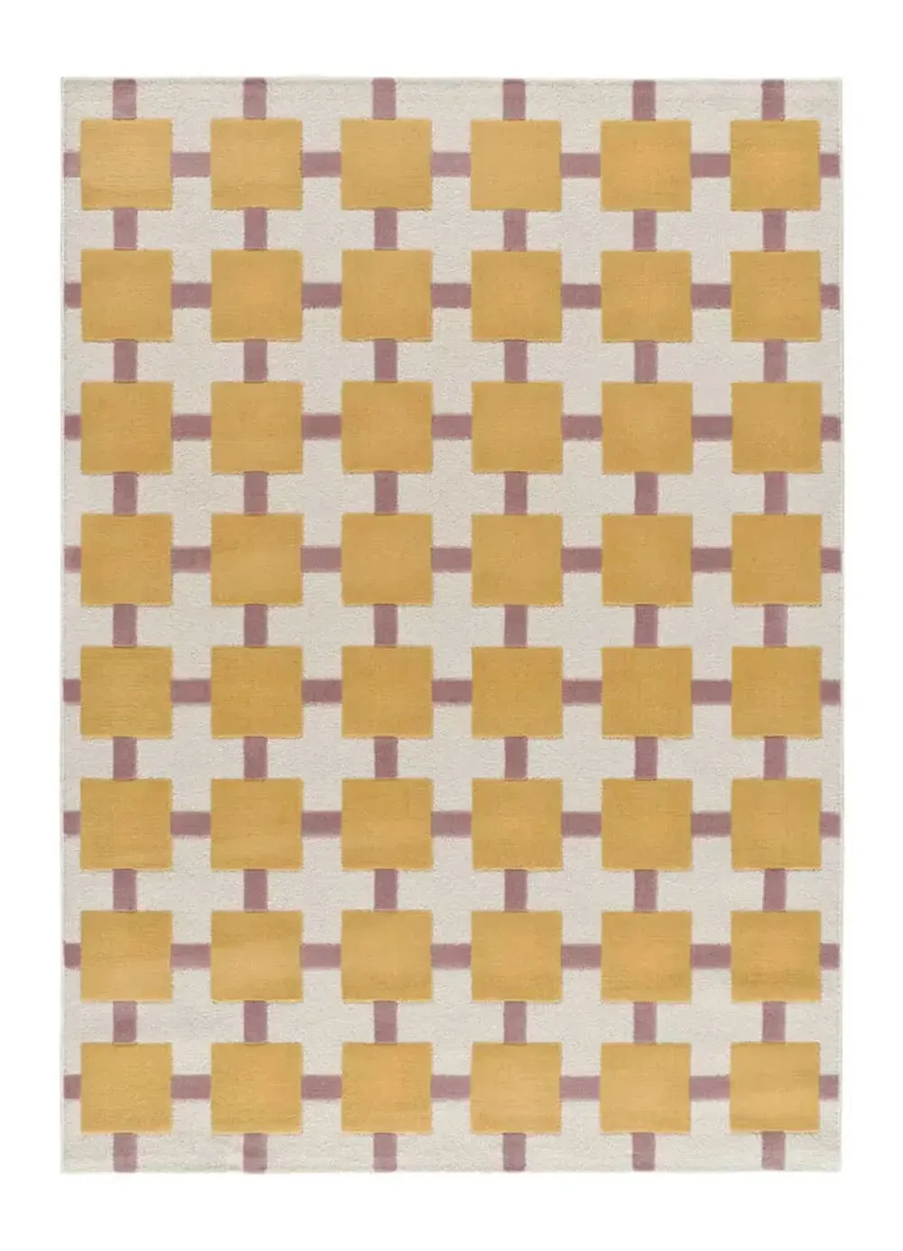 Tapis géométrique jaune foncé/rose 160x230 cm