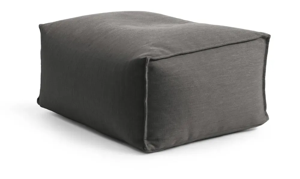 Pouf extérieur repose pied déhoussable anthracite 55x65x30 cm