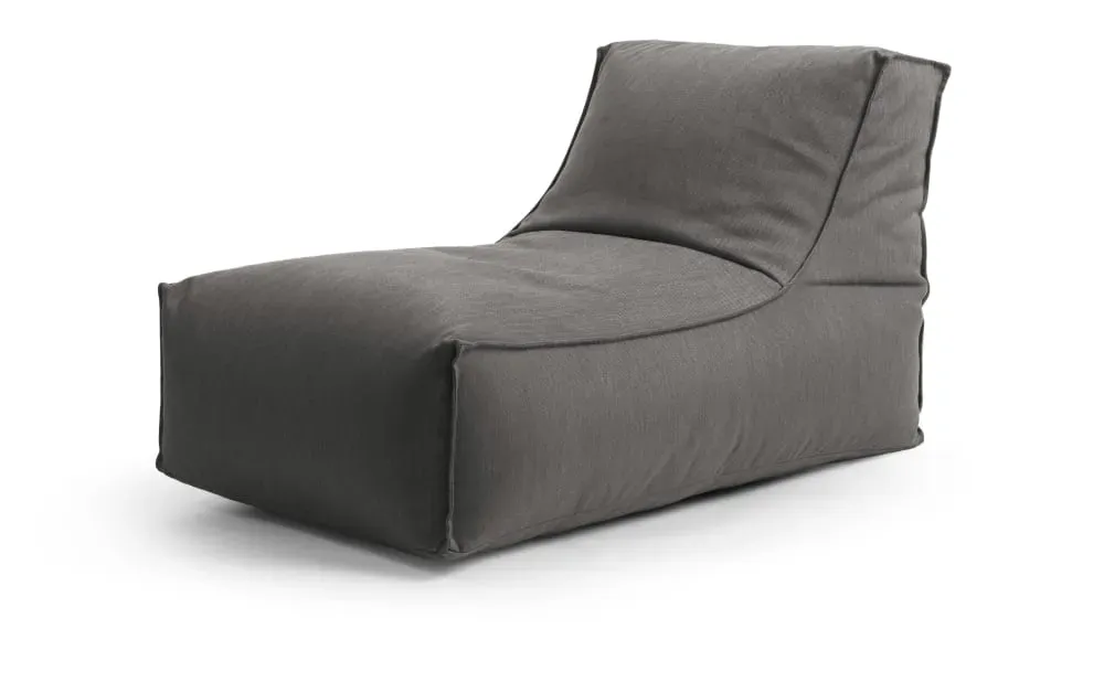 Pouf extérieur avec dossier déhoussable anthracite 65x100x65 cm