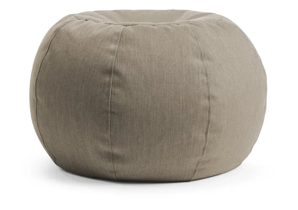 Pouf extérieur rond déhoussable taupe 40x60 cm