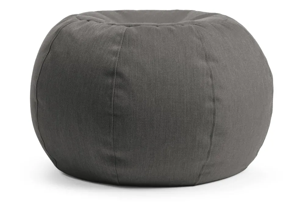 Pouf extérieur rond déhoussable anthracite 40x60 cm