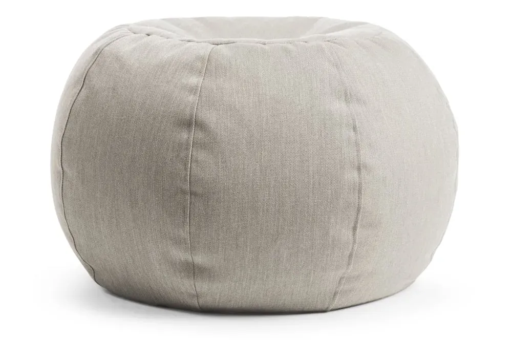 Pouf extérieur rond déhoussable beige 40x60 cm