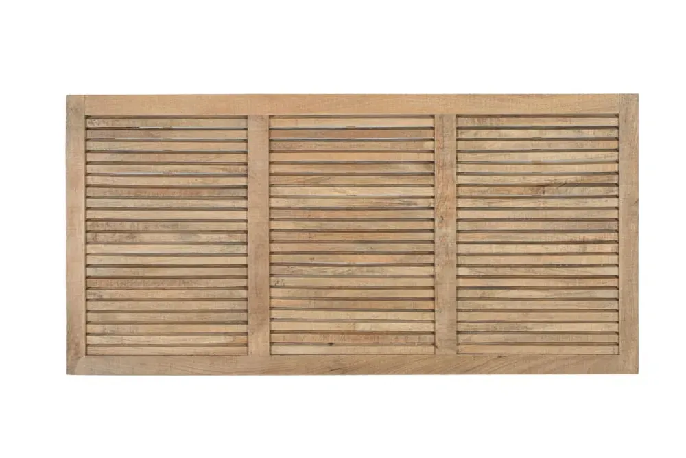 Tête de lit en bois naturel avec design à lattes horizontales 165 cm