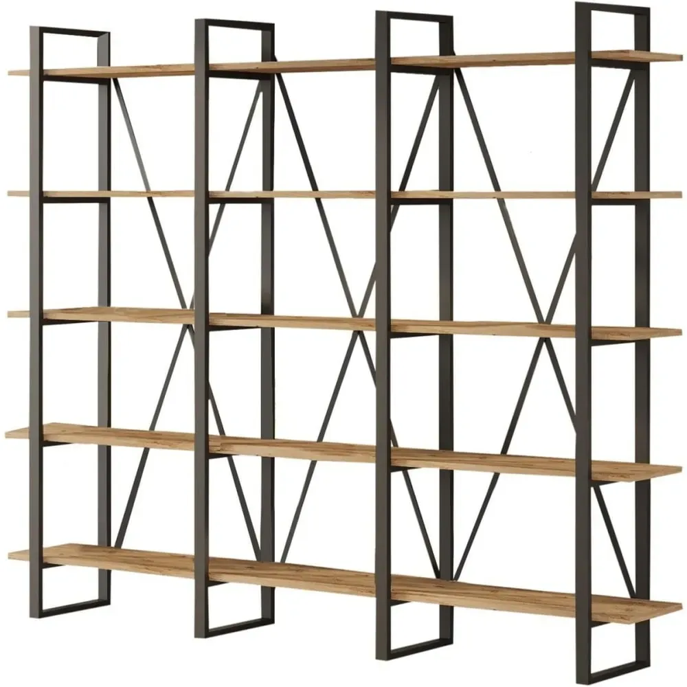 Etagère 5 niveaux effet bois 220 cm