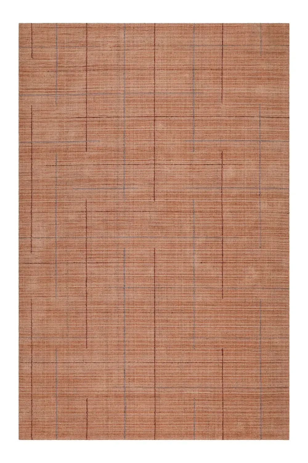 Tapis tissé à la main Tencel et pure laine terracotta clair 160x230