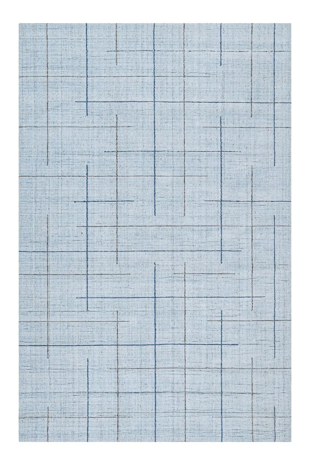 Tapis tissé à la main Tencel et pure laine bleu 160x230