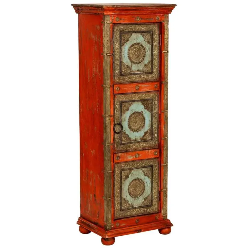 Armoire en bois rouge, fabriquée artisanalement, 53x40x149h cm