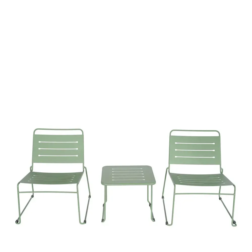 Salon de jardin 2 personnes en métal - Vert