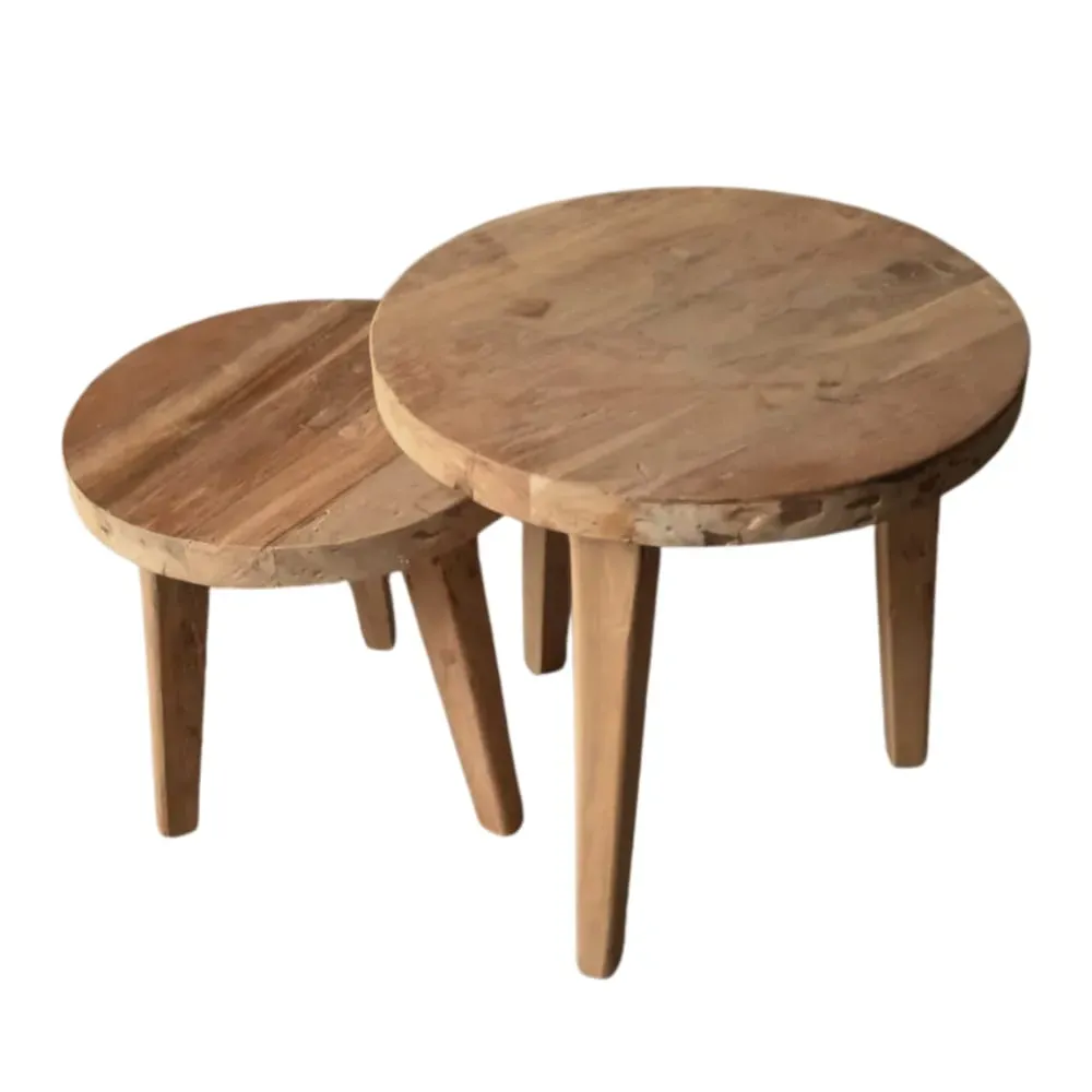 Lot de deux table en teck