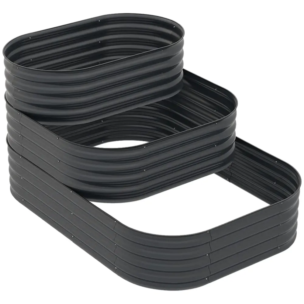 Carré potager de jardin lit de jardin surélevé acier gris