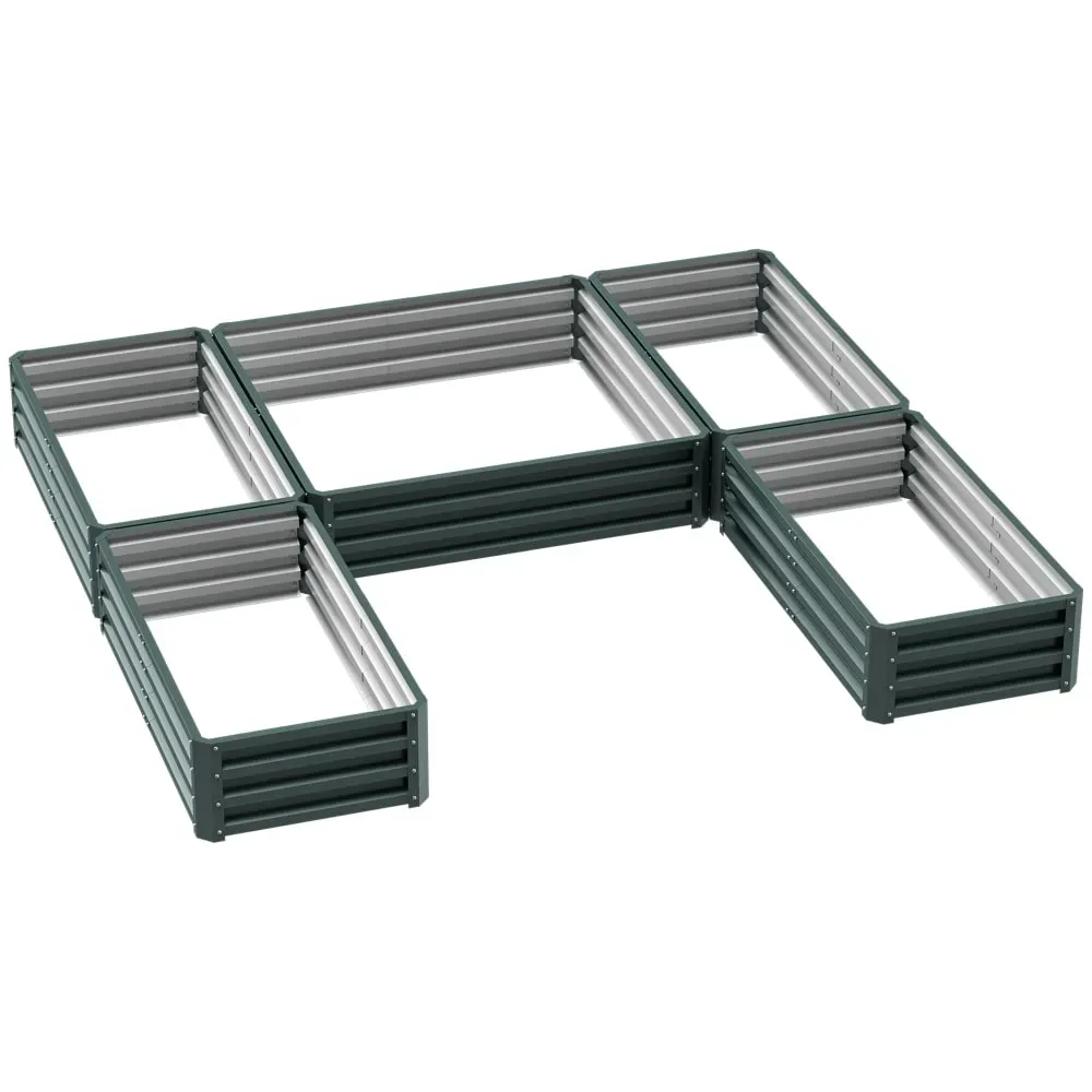 Jardinière carré potager modulable ensemble 5 en acier vert