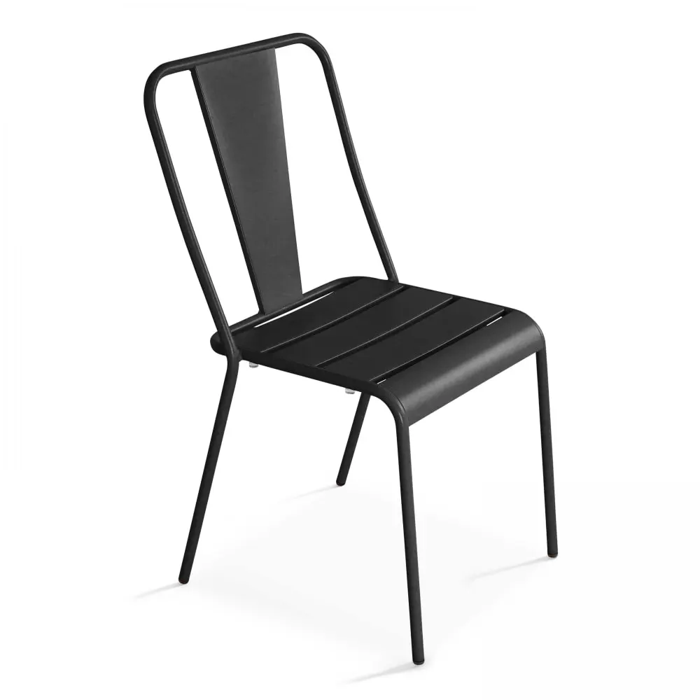 Chaise en métal anthracite