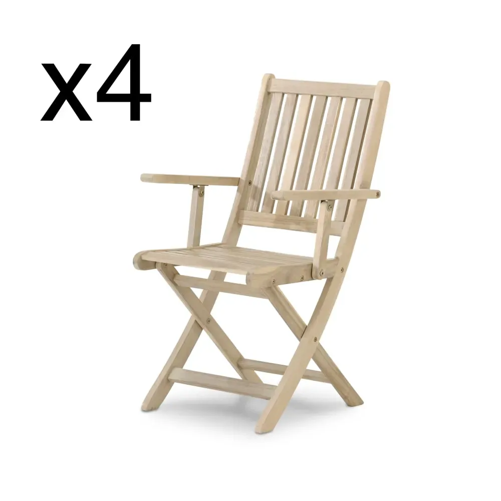 Pack de 4 chaises de jardin pliantes avec accoudoirs