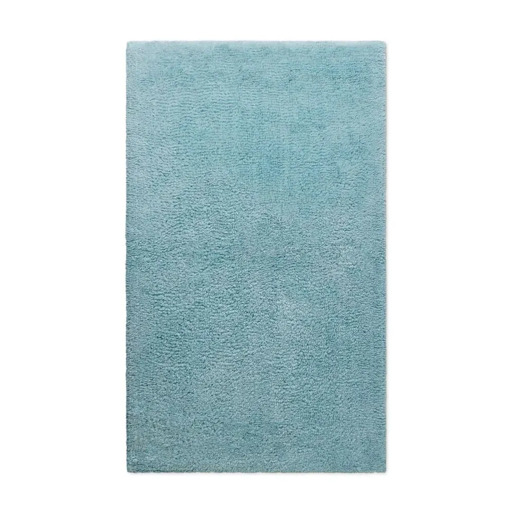 Tapis de bain bleu gris en coton 70x120