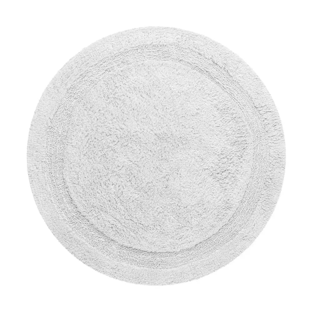 Tapis de bain blanc rond en coton 80 rd.