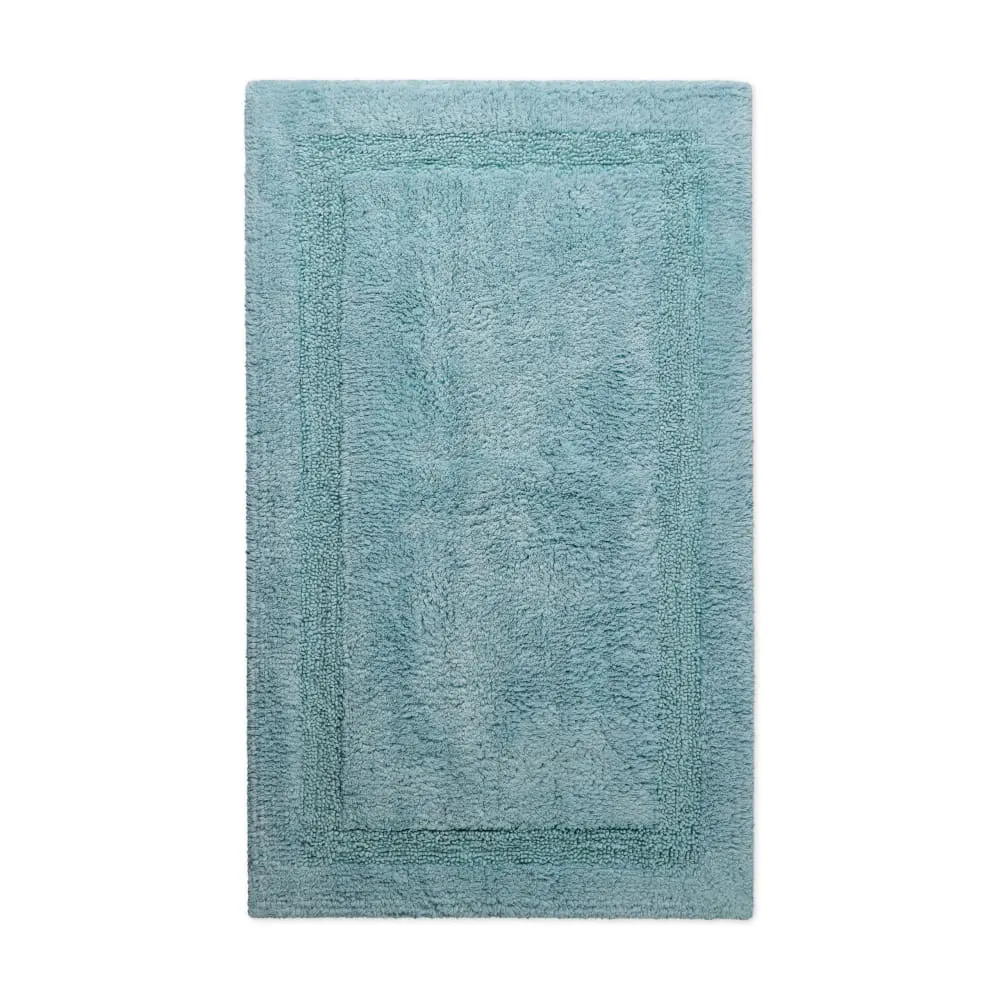 Tapis de bain bleu gris en coton 80x150