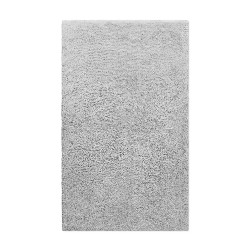 Tapis de bain gris clair en coton 60x100