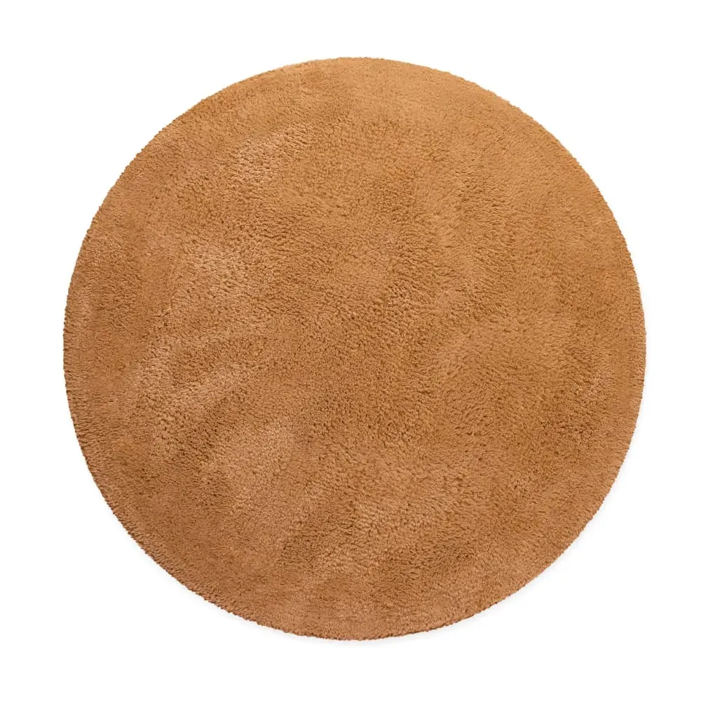 Tapis de bain terracotta rond en coton 80 rd.