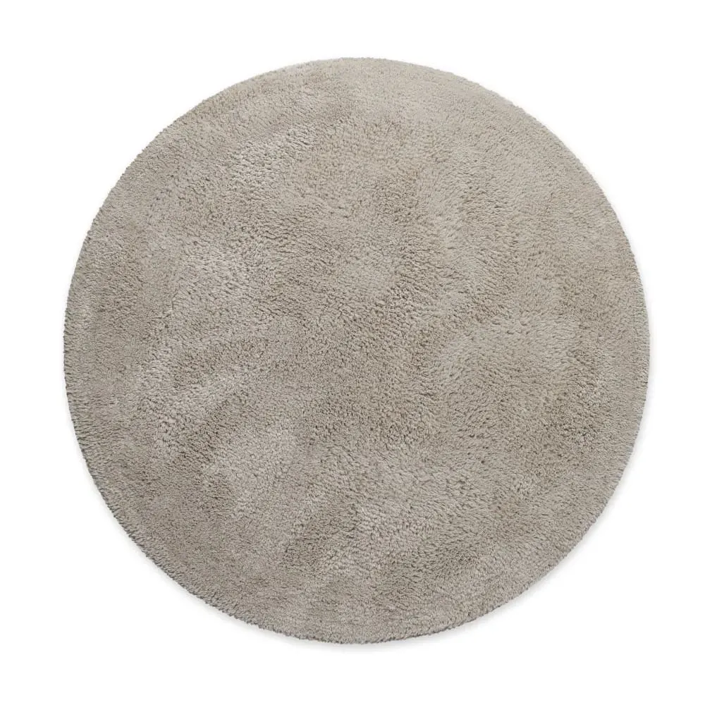 Tapis de bain greige rond en coton 80 rd.